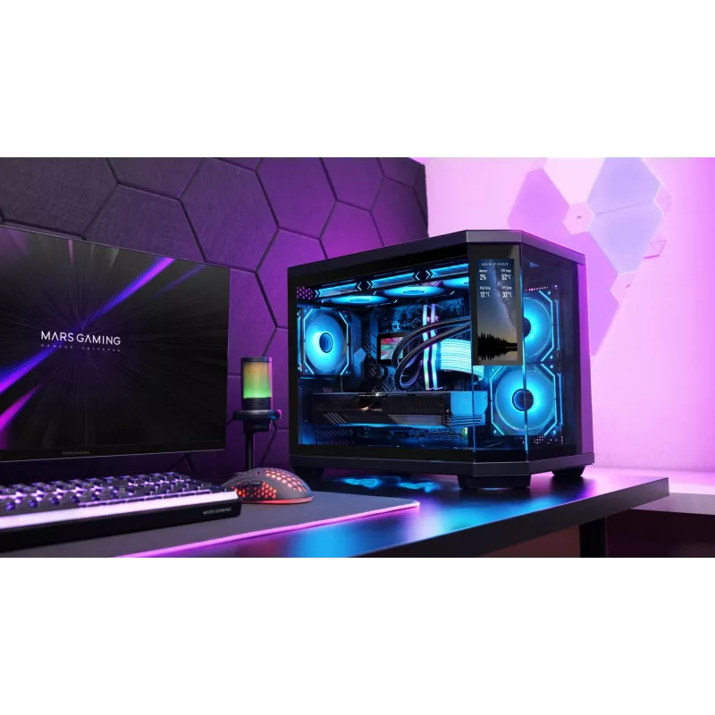 Mars Gaming MC3TCORELCDM κουτί υπολογιστή Mini Tower μαύρο