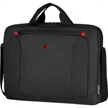 Θήκη laptop Wenger BQ 16 Slimcase Toploader μαύρο — κατάλληλη για laptop 16 inch, σχεδίαση Toploader, επενδεδυμένο διαμέρισμα