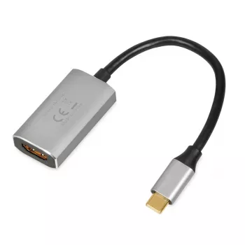 Καλώδιο προσαρμογέα IBOX USB-C σε HDMI, Μοντέλο IACFAK, USB-C (βύσμα αρσενικό) σε HDMI (υποδοχή θηλυκή), 4K 60 Hz, ίσιο βύσμα, Ασημί
