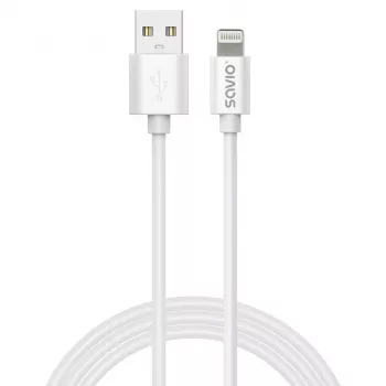 Savio Cl-193 Καλώδιο USB USB 2.0 2 m USB A USB C/Lightning Λευκό