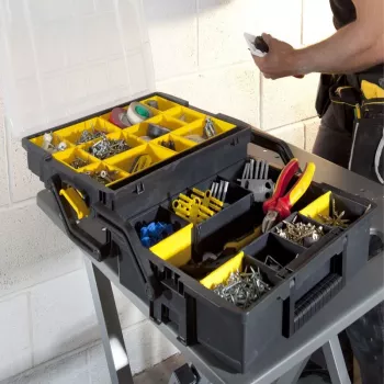 Οργανωτής μικροαντικειμένων Stanley Sortmaster Multilevel Organizer μαύρο διαφανές 400x420x315 mm