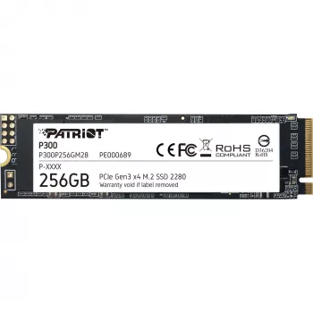 M.2 NVMe SSD PATRIOT P300 256GB — M.2 2280, ανάγνωση 1700 MB/s, εγγραφή 1100 MB/s