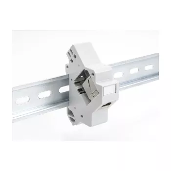 Snap-in βάση Keystone για ράγα DIN DELOCK 67043 — πλαστικό, γειωμένο, 60×88,2×21,5 mm, γκρι