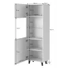 Βιτρίνα Cama Meble PAFOS 60x40x182 cm μαύρο ματ — επιδαπέδιο ντουλάπι τοίχου