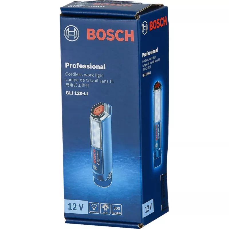 Bosch Professional GLI 12V-300 06014A1000 φωτιστικό εργασίας μπαταρίας, 300 lm, μπλε (χωρίς μπαταρία και φορτιστή)