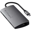 Satechi Αλουμινένιος Adapter V2 USB-C (USB-C, 3x USB-A, 4K HDMI, αναγνώστης καρτών micro/SD, Ethernet) (Starlight Grey)