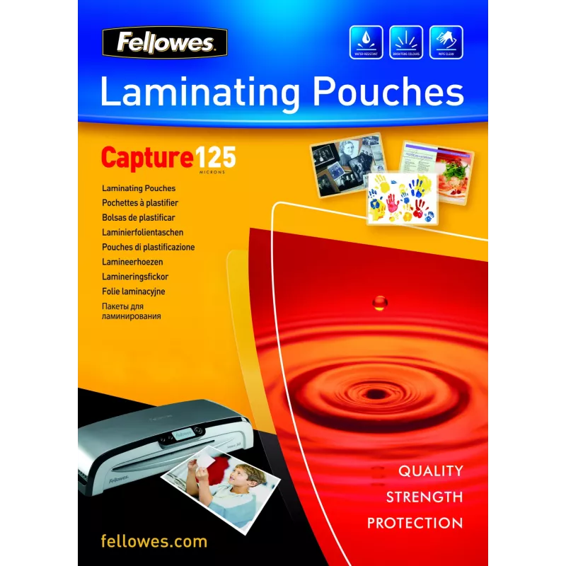 Fellowes A6 Glossy 125 Micron φύλλα πλαστικοποίησης – συσκευασία 100 τεμ.