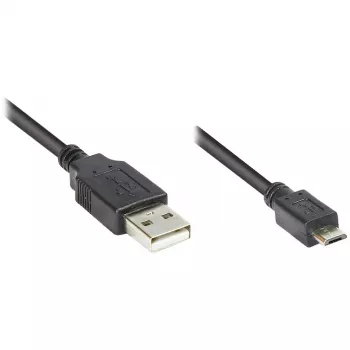 Καλώδιο σύνδεσης USB 2.0 αρσενικό A σε αρσενικό Micro B, μαύρο, 1,8 m, Good Connections® (2510-MB02)