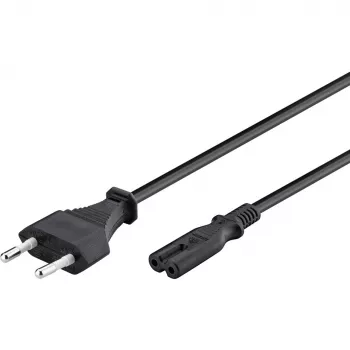 Wentronic Goobay Καλώδιο σύνδεσης Euro, 3 m, Μαύρο - Βύσμα Euro (Type C, CEE 7/16) > Υποδοχή συσκευής C7 (95038)
