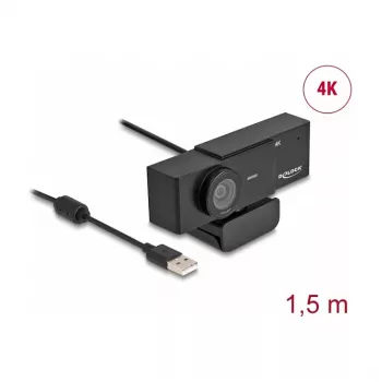 Webcam DeLOCK 96400 8 MP 3840 x 2160 Pixel USB 2.0 Μαύρο