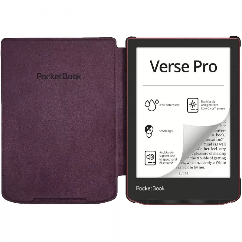 Θήκη folio για e-book reader 6 ιντσών PocketBook Shell — μαύρη/λευκή, 112 × 160 × 12,5 mm