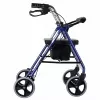 Rollator με τέσσερις τροχούς και κάθισμα, μπλε/μαύρο