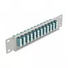 Patchpanel οπτικών ινών DeLOCK 10 ιντσών 12 Port LC Quad aqua 1U γκρι