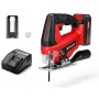 Einhell TC-JS 18/70 Li σέγα μπαταρίας 4321280, Power X-Change, 18 V, 2700 διαδρομές/λεπτό, βάθος κοπής 70 mm, με μπαταρία 2,5 Ah και φορτιστή, κόκκινο/μαύρο