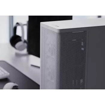 APNX PC Midi Tower C1-R-WT-v1 — Λευκό, υποστηρίζει ATX/Micro-ATX/Mini-ITX, 3x 120 mm μπροστινοί ανεμιστήρες προεγκατεστημένοι, 3x 3,5 ιντσών + 3x 2,5 ιντσών υποδοχές, USB 3.2 Gen1 x2