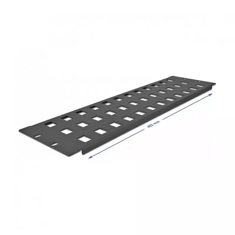 Panel Keystone DeLOCK 19 ιντσών Keystone Patch Panel 48 Port 3U μαύρο