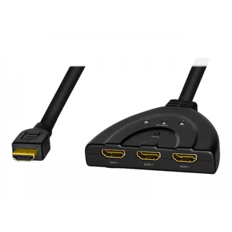 LogiLink - Διαχωριστής/Διακόπτης βίντεο/ήχου - 3 x HDMI - Desktop