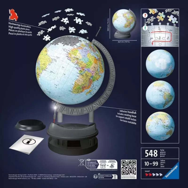 Ravensburger 3D puzzle υδρόγειος με φως