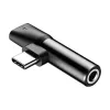 Baseus αντάπτορας ήχου USB-C σε μίνι καρφί 3,5 mm + USB-C (μαύρο)