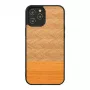 Θήκη κινητού Man and Wood για iPhone 12 / 12 Pro — μοτίβο ψαροκόκαλου, μαύρο
