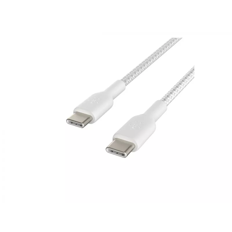 Καλώδιο πλεκτό USB-C σε USB-C 1m λευκό
