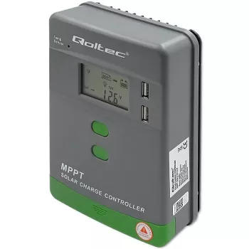 Qoltec, Ηλιακός ρυθμιστής φόρτισης MPPT με αισθητήρα θερμοκρασίας 20A 12V/24V Οθόνη LCD 2 X USB