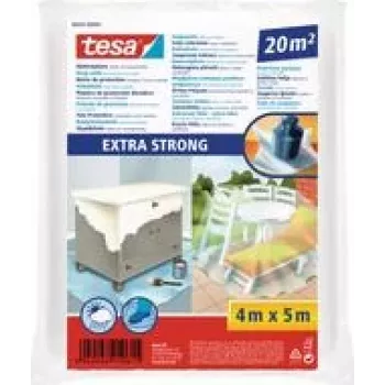 Tesa 56652 Εξαιρετικά ισχυρό καλυπτικό ύφασμα, 4 x 5 m, Διάφανο