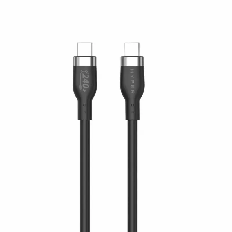 HYPER HyperJuice 240W Καλώδιο σιλικόνης USB-C σε USB-C (1,8m/2m) - Μαύρο