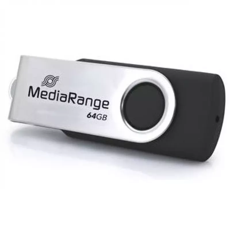 USB flash drive MediaRange MR1953 64 GB USB Type-C 3.2 Gen 1 (3.1 Gen 1) περιστρεφόμενο, μαύρο/ασημί