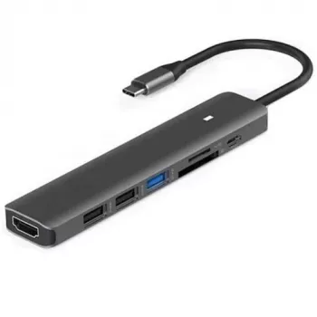 Αντάπτορας USB Type-C - HDMI, 3x USB Type-A, SD, TF, USB Type-C PD100W