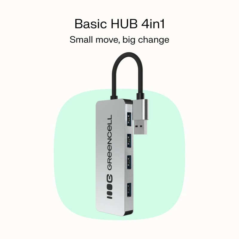 USB Hub Green Cell HUB-GC-A4A — Hub USB-A 3.0 4 θυρών