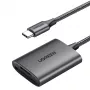 Ugreen CM401 USB-C αναγνώστης καρτών SD/microSD, 5 Gb/s, USB 3.1, MMC Micro, αλουμίνιο, γκρι