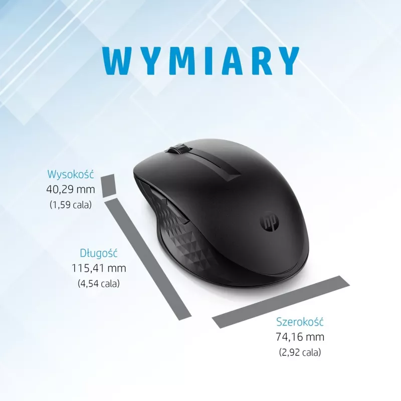 HP 435 Ασύρματο ποντίκι Multi-Device, αμφίχειρο, RF Wireless + Bluetooth, 4000 DPI, μαύρο