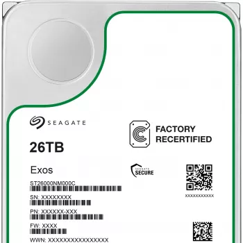 Seagate Exos ST26000NM000C-FR σκληρός δίσκος 26 TB 3,5 ιντσών SATA-600, 7200 rpm, Factory Refurbished
