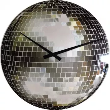 NeXtime ρολόι 8801 Small Disco, Ø30 cm, επιτοίχιο, ασημί