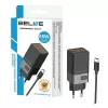 Τροφοδοτικό Beline 2x USB-C 1x USB 65W καλώδιο USB-C Μαύρο/Μαύρο PD 3.0