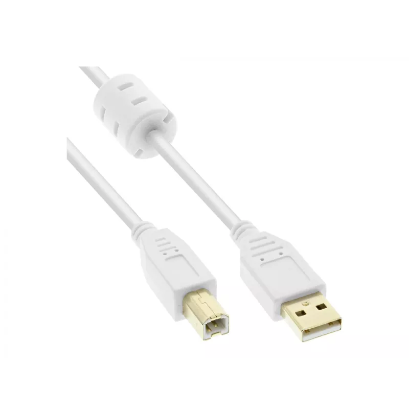 Καλώδιο Microconnect USBAB2WF USB 2.0 2 m USB A USB B Λευκό
