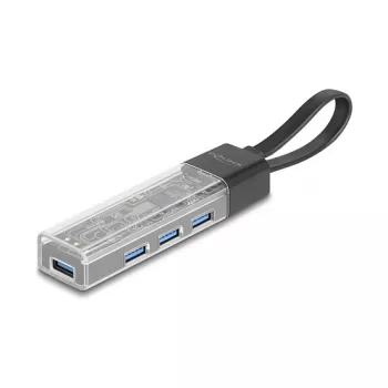 DELOCK USB 3.2 Gen 1 (3.1 Gen 1) 4-Port Hub με Type-A + Type-C Host (5000 Mbit/s) μαύρο/διαφανές