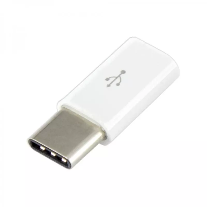 Sbox AD.USB-C W Micro USB 2.0 F. -> TYPE C M. λευκό