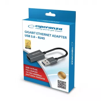 Esperanza ENA101 Προσαρμογέας Ethernet 1000 Mbit/s USB 3.0-RJ45
