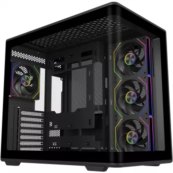 Elite 600 ARGB, κουτί tower μαύρο, 2x σκληρυμένο γυαλί