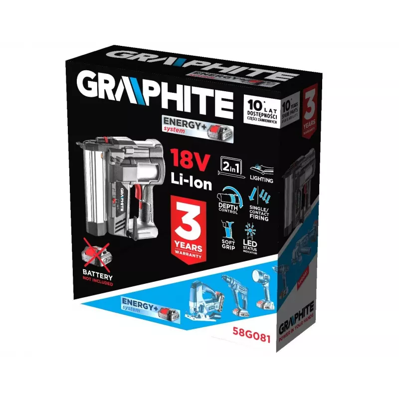 Graphite 58G081 Energy+ καρφωτικό μπαταρίας 2 σε 1, 18 V Li-Ion, χωρίς μπαταρία