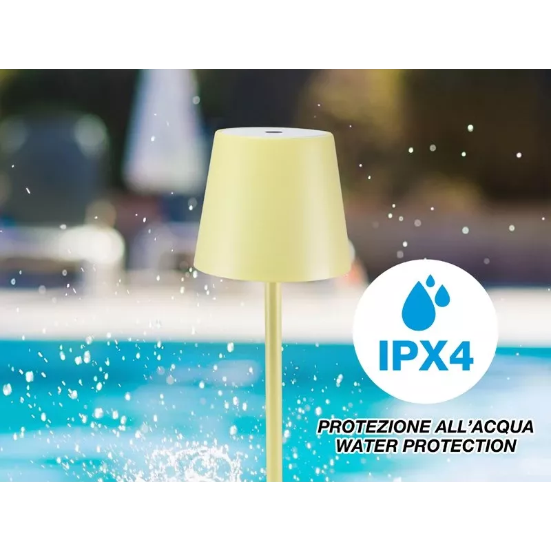 Beper P201UTP126 επαναφορτιζόμενο επιτραπέζιο φωτιστικό LED, αφής, ρυθμιζόμενης έντασης, IPX4, κίτρινο