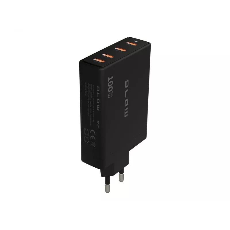 BLOW 4xUSB-C PD 100W GaN φορτιστής τοίχου, μαύρο