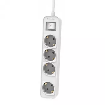 Καλώδιο επέκτασης Philips Phil-CHP2144W/60 1,5 m, 4 πρίζες AC, λευκό