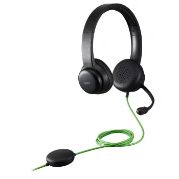 Ενσύρματο headset τηλεδιάσκεψης Acer GP.HDS11.01N — supra-aural, καλώδιο 2 m, 20–20000 Hz, 160 g, μαύρο