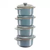 Staub Mini Cocotte Στρογγυλή, 4 τεμ. - 200ml, Αντίκα Τιρκουάζ