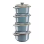 Staub Mini Cocotte Στρογγυλή, 4 τεμ. - 200ml, Αντίκα Τιρκουάζ