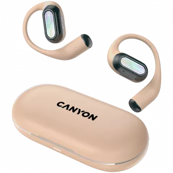 CANYON In-Ear Ακουστικά OnFlow 12 OWS, μπεζ Bluetooth 5.4, περιβαλλοντική ακύρωση θορύβου, αφή ελέγχου, 4 μικρόφωνα με ENC