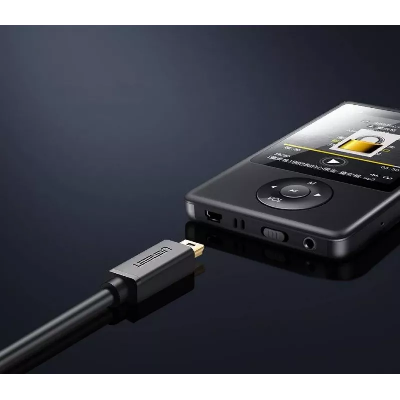 Καλώδιο USB UGREEN US132 Mini-USB 1 m — μαύρο, 480 Mbit/s, γρήγορη φόρτιση